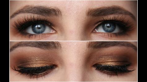 Bronze Gold Makeup Tutorial Perfect For Blue Eyes Youtube