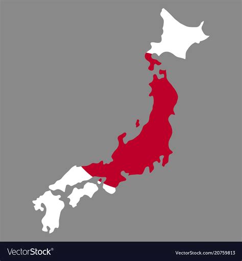 Silhouette Country Borders Map Japan On Royalty Free Vector