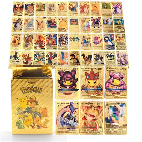 Buy 55pcs Gold Assorted Cards Including Vmax Cards Gx Rare Golden Cards V Series Cards Tcg