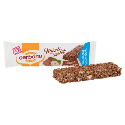 Cerbona Muesli Bar G Cocoa Hazelnut With Sweeteners Hungarian Food