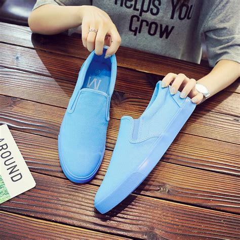 Koreaanse Canvas Schoenen Mannen Slip On Schoenen Grandado