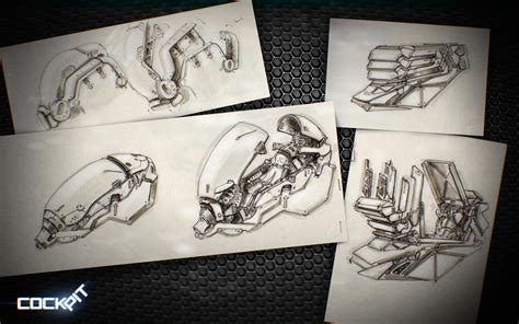 Cockpit Sketches Inktober Georg L Schner Concept Art Characters