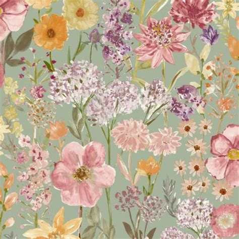 Prairie Sauvage Fleurs Papier Peint Naturel Floral Chambre Grandeco