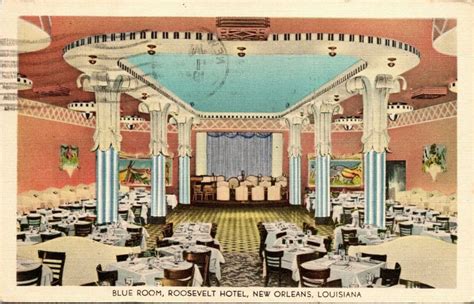 Vtg New Orleans LA Blue Room Dance Floor Dining Room Roosevelt Hotel