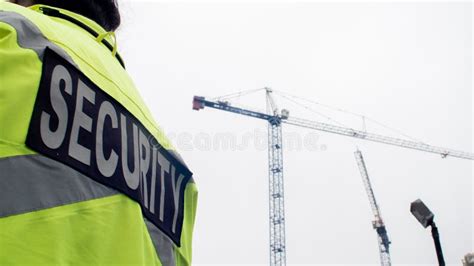 Parking Security Watching Over Parking Lot and Construction Site Stock ...