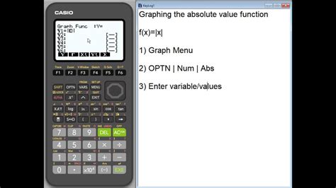 Fx 9750GIII Graphing The Absolute Value Function YouTube