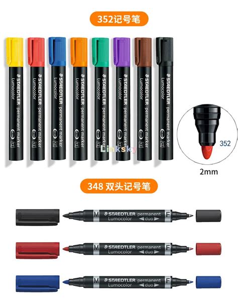 Staedtler Text Marker Lumocolor Duo Permanent Black Blue Red 348 Line