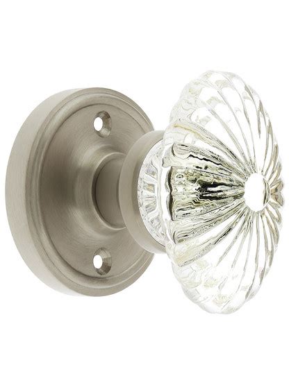 Classic Rosette Door Set With Oval Fluted Crystal Glass Knobs House