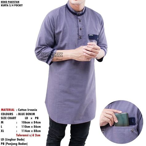 Jual BAJU KOKO KURTA PAKISTAN PRIA ORIGINAL LENGAN PENDEK TOYOBO