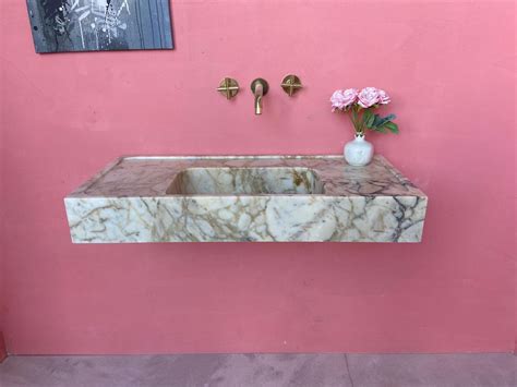 Calacatta Gold Marble Sink Wall Mounted Sink Custom Order Sink Hand