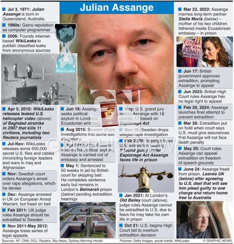 Politics Julian Assange Legal Battles Infographic