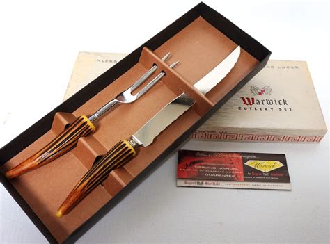 Vintage Carving Set Warwick Cutlery By Regent Sheffield Knife And