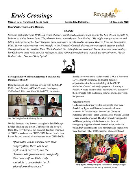 January Mission Focus Of the Month