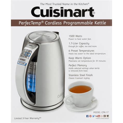 Cuisinart Tea Kettles Perfectemp® Cordless Electric Kettle