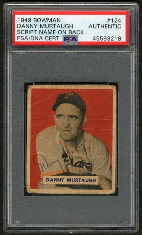 Bowman Danny Murtaugh Vintage Signed Psa