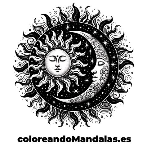 Mandalas De Luna Y Sol Mandalas Para Imprimir Y Colorear Coloreando