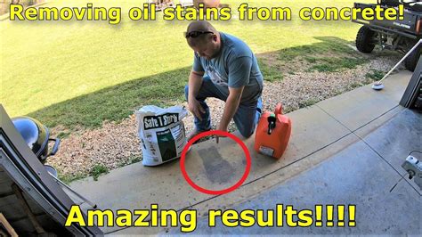 Removing Oil Stains From Concrete BEST Technique I Ve Ever Tried With