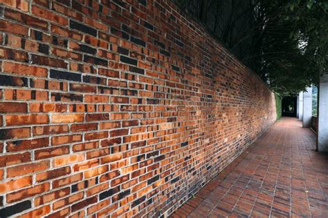 Side View From Texture Of Brick Wall Stock Image - Image of surface ...