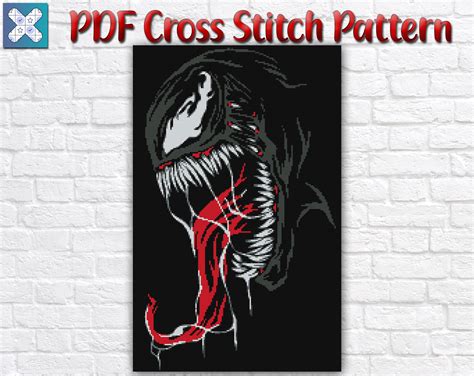 Venom Cross Stitch Pattern Marvel Movie Cross Stitch Pattern Etsy