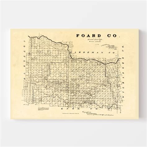 Vintage Map Of Foard County Texas 1891 By Ted S Vintage Art