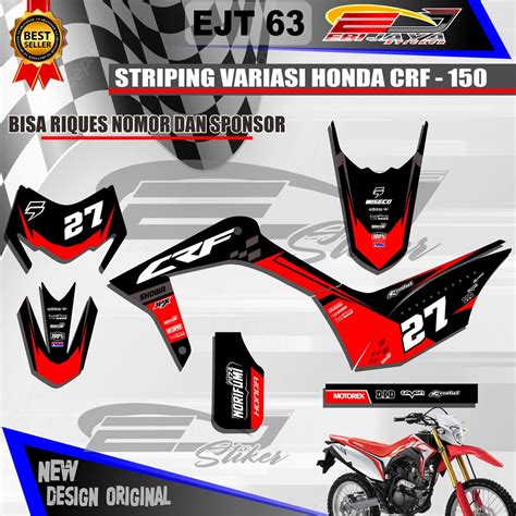 Jual STIKER DECALL STRIPING HONDA CRF 150 L STIKER LIST VARIASI