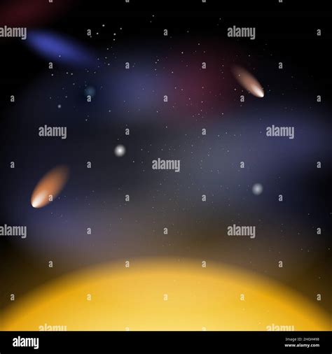 Starry Sky Background The Glow Of A Large Star In Outer Space Among