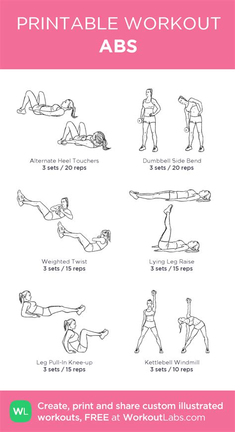 Abs My Custom Printable Workout By Workoutlabs Workoutlabs Customworkout Gym Workout Plan