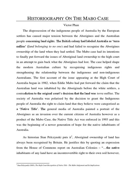 The Mabo Case | PDF | Indigenous Australians | Australia