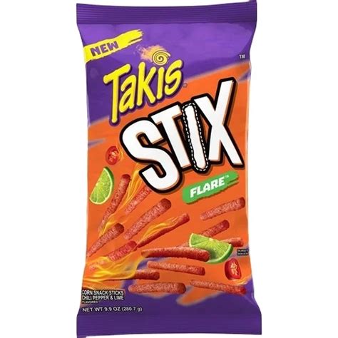 Takis Stix Fuego Hot Chili Pepper And Lime Tortilla Chips 4oz 6 Bags