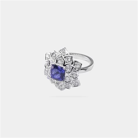 Carats Vivid Vb Blue Cushion Shaped Tanzanite Ring The