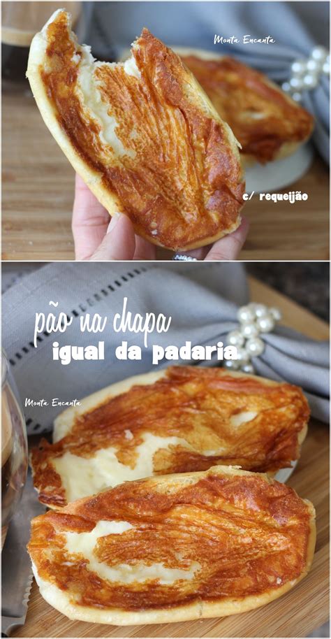 Pão na chapa casquinha de requeijão da padaria Monta Encanta