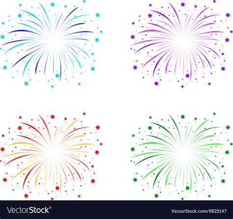 Fireworks Colour Set Royalty Free Vector Image