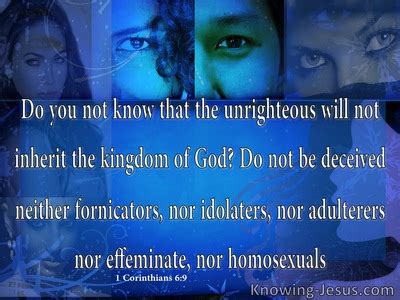 Corinthians Or Do You Not Know That The Unrighteous Will Not