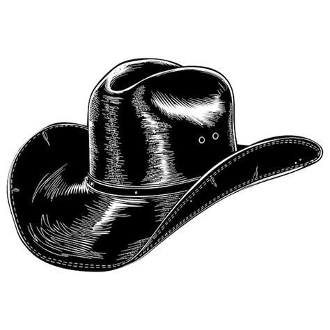 Silhouette Cowboy Hat Black Color Only Premium Ai Generated Vector