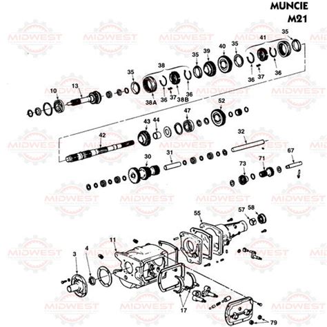 Muncie M21 4 Speed Transmission Parts Illustration