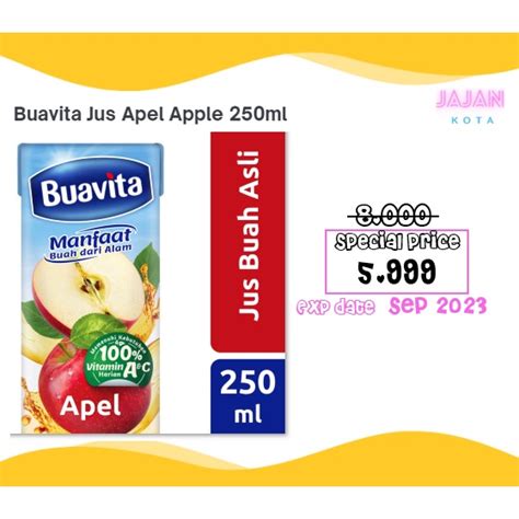 Jual Buavita Jus Apel Apple 250 Ml Shopee Indonesia