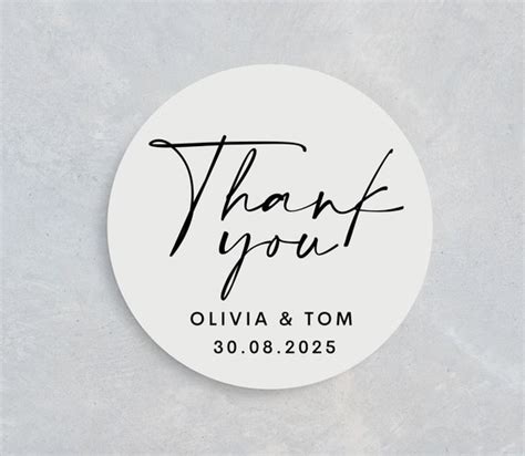 Thank You Stickers Personalised Wedding Favour Stickers Etsy