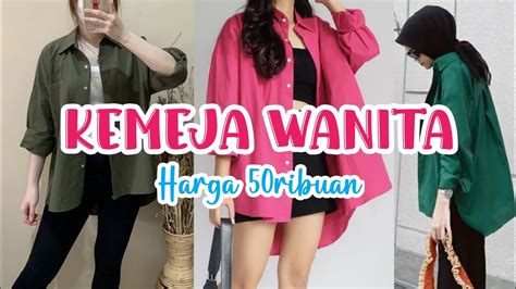 Shopee Haul Kemeja Wanita Ribuan Unboxing Review Youtube