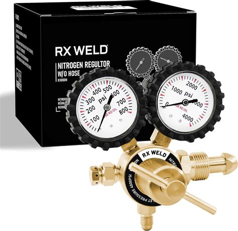 RX WELD Regulador de nitrógeno con entrada CGA580 de 0 800 PSI