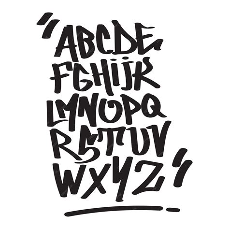 Premium Vector | Black graffiti letters Graffiti alphabet