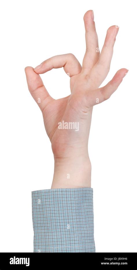 okay sign - hand gesture isolated on white background Stock Photo - Alamy