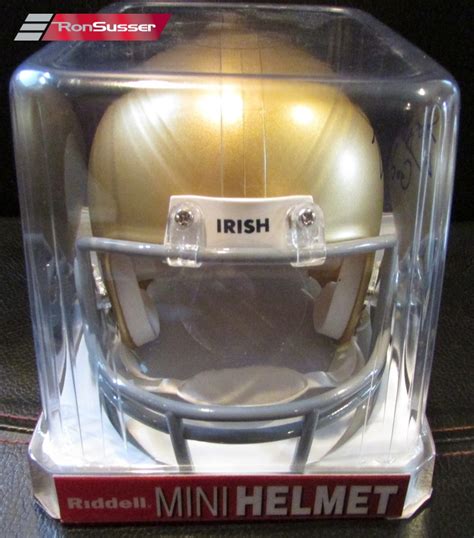 Riddell Notre Dame Gold Mini Helmet Signed by Joe Theismann Go Irish ...