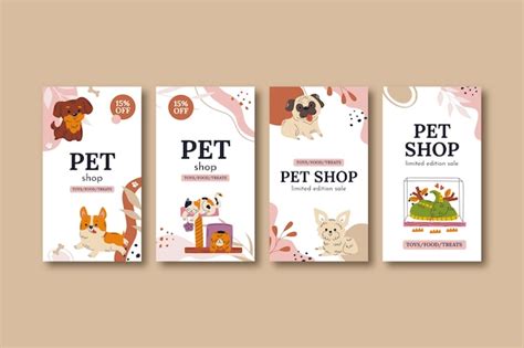 Dise O De Plantilla De Tienda De Mascotas Dibujada A Mano Vector Premium