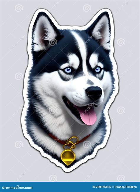 Sticker Dog Husky - 2d Game Art Inspired Animated Gifs Royalty-Free