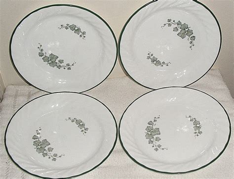 4 Corelle Callaway Green Ivy 7 1 4 Plates Swirl RIm 2 EBay