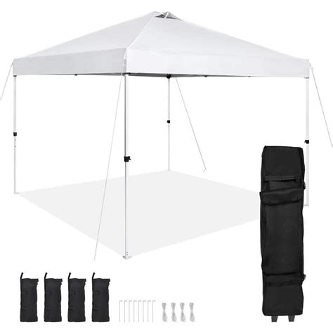 Atengnes Ft X Ft White Waterproof Pop Up Canopy Tent D Pu