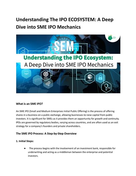 PPT - Understanding The IPO ECOSYSTEM - A Deep Dive into SME IPO ...
