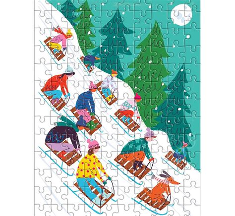 Galison Winter Sledding Mini Puzzle Pcs Ornament Box Puzzles Canada