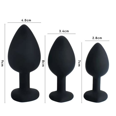 3pcs Set Silicone Butt Plug Set Silicone Anal Plug Crystal Jewelry