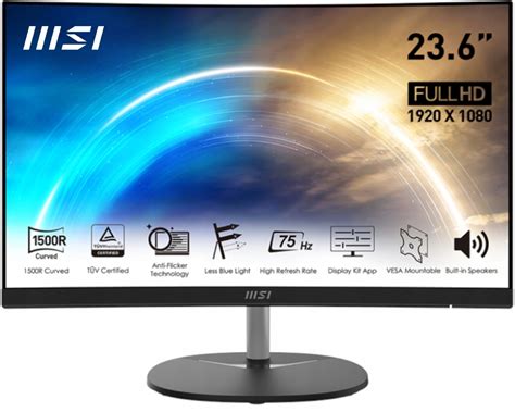 Zakrzywiony Monitor MSI PRO 24 CALE Full HD 75Hz VA HDMI GŁOŚNIKI